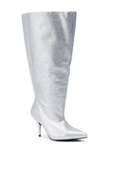 AZALEA WANG JARROW SILVER RHINESTONE BOOTIE