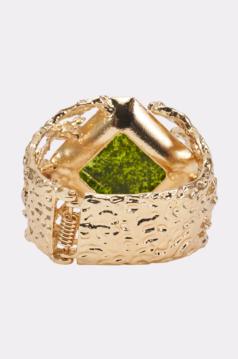 CHAMPAGNE DRIP GREEN GEM BRACELET