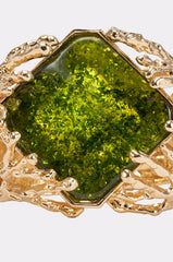 CHAMPAGNE DRIP GREEN GEM BRACELET