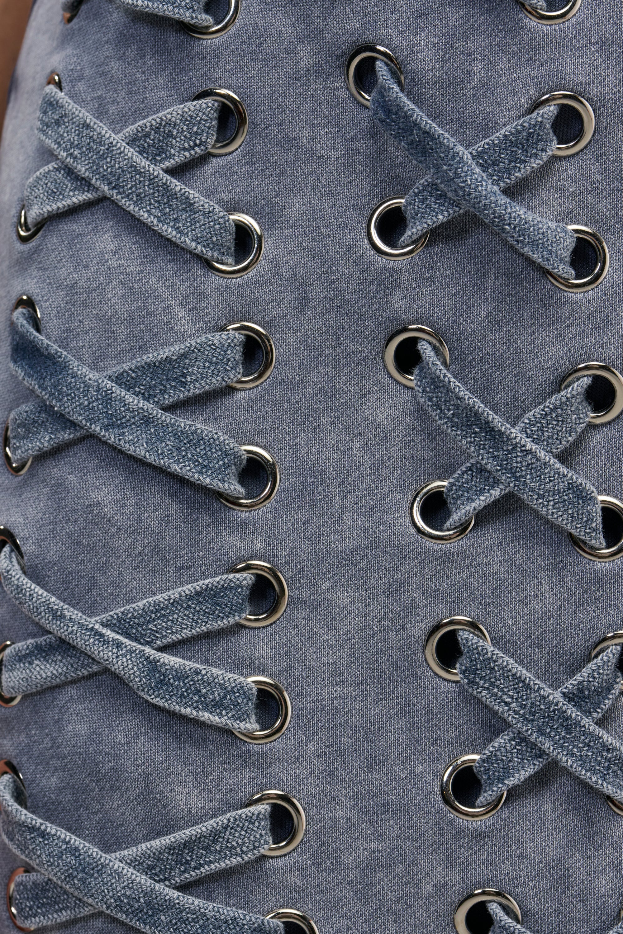 ALL ABOUT IT LACE UP MAXI DRESS IN MEDIUM BLUE DENIM