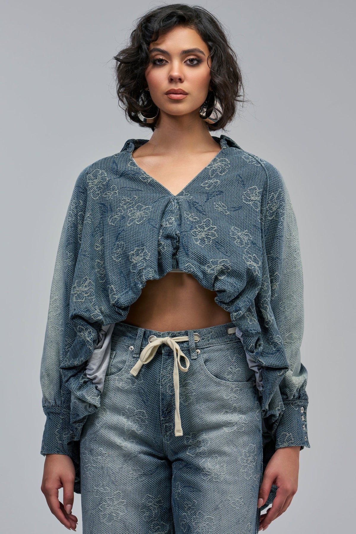 ALICE EMBROIDERED DENIM BLOUSE