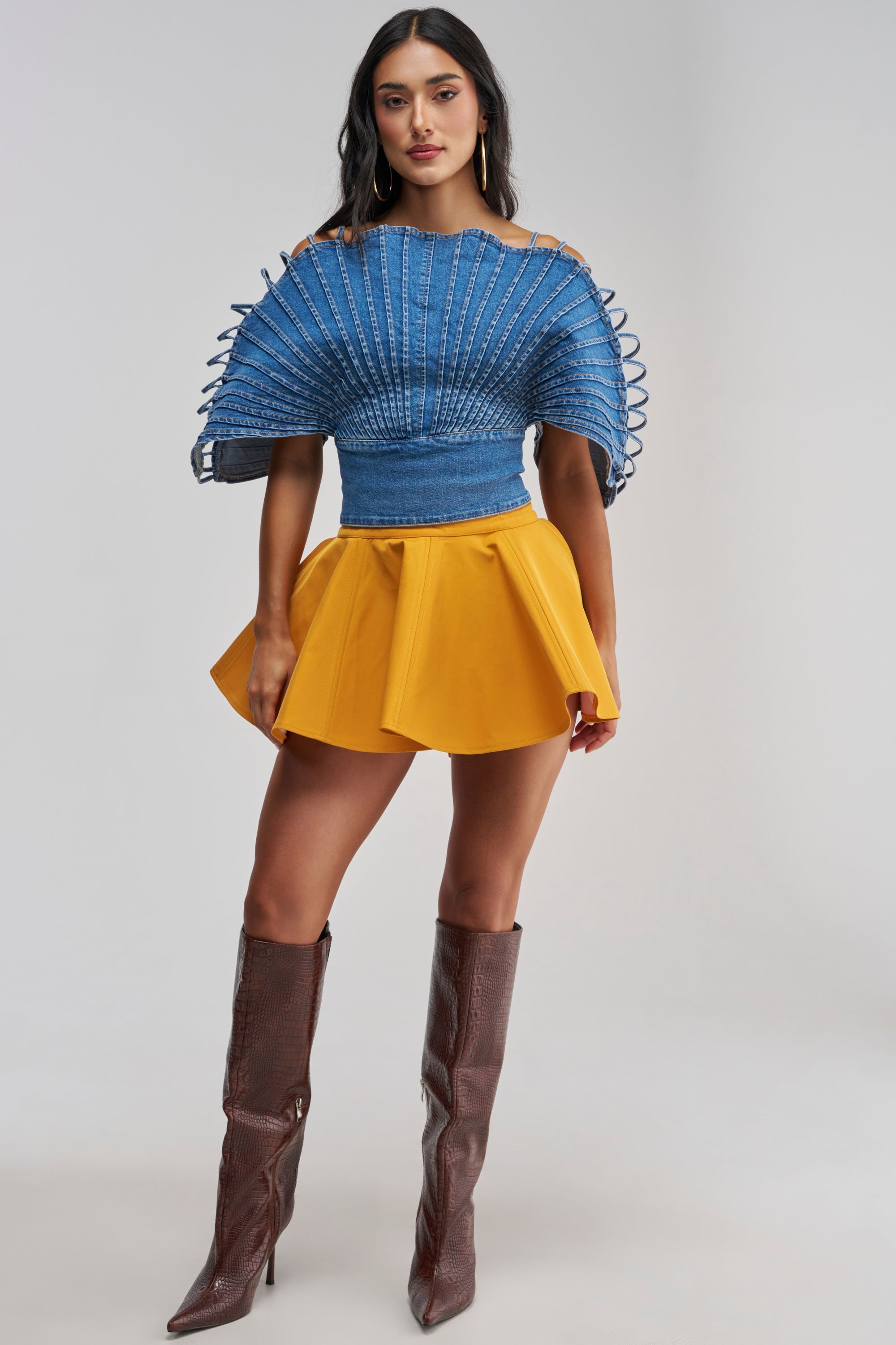 DENIM ON DENIM BLOUSE