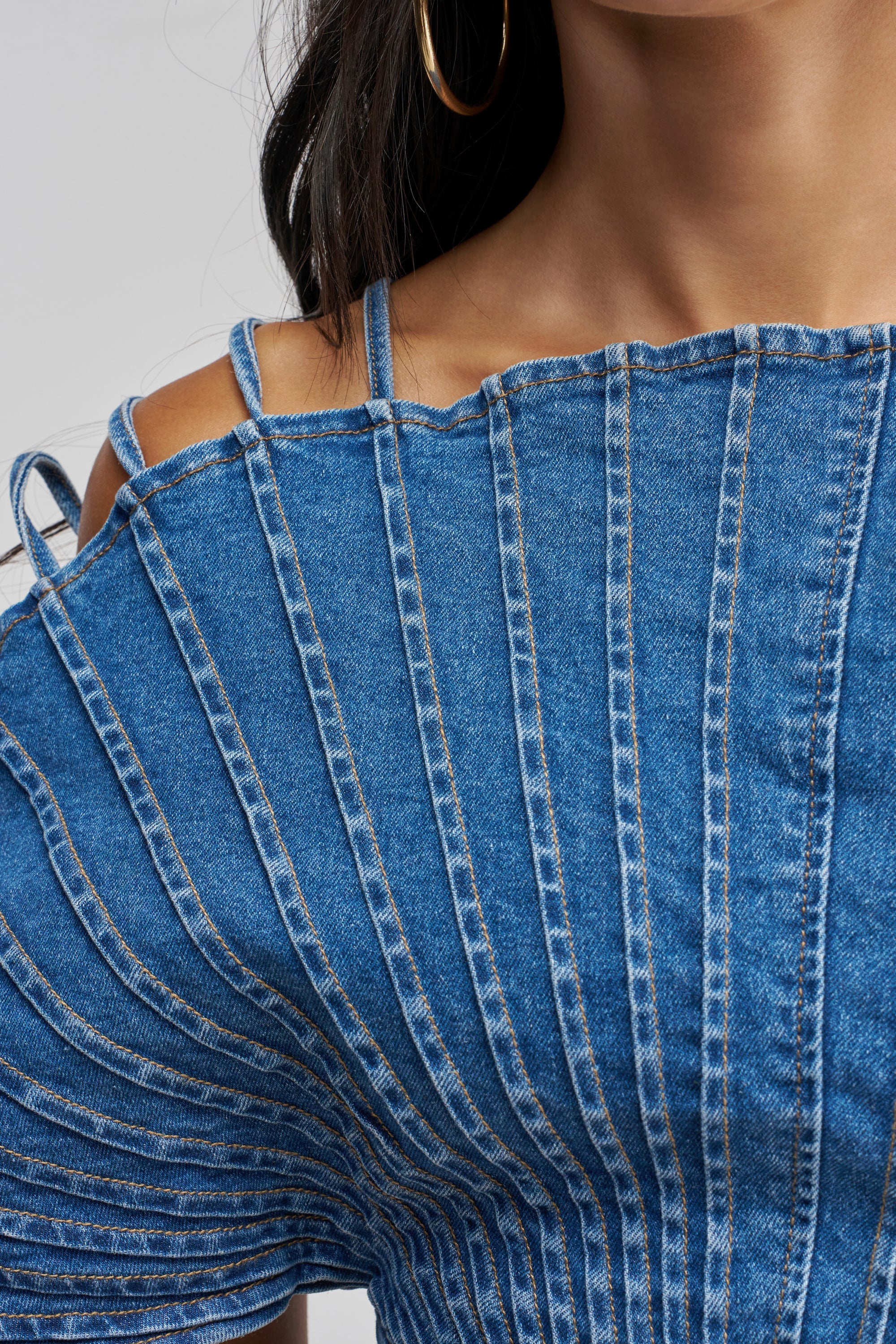 DENIM ON DENIM BLOUSE