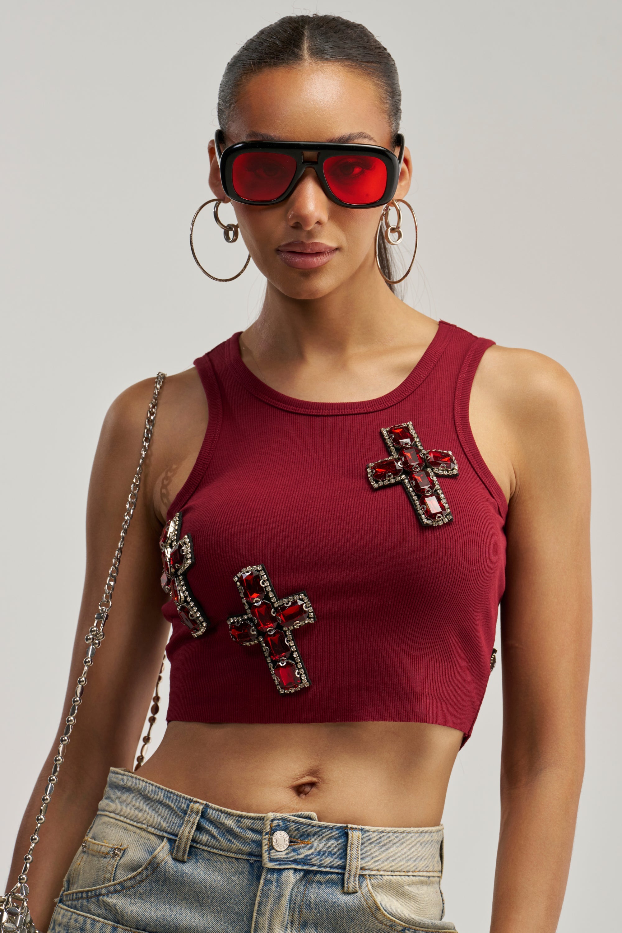 BLESSED TANK IN BURGUNDY