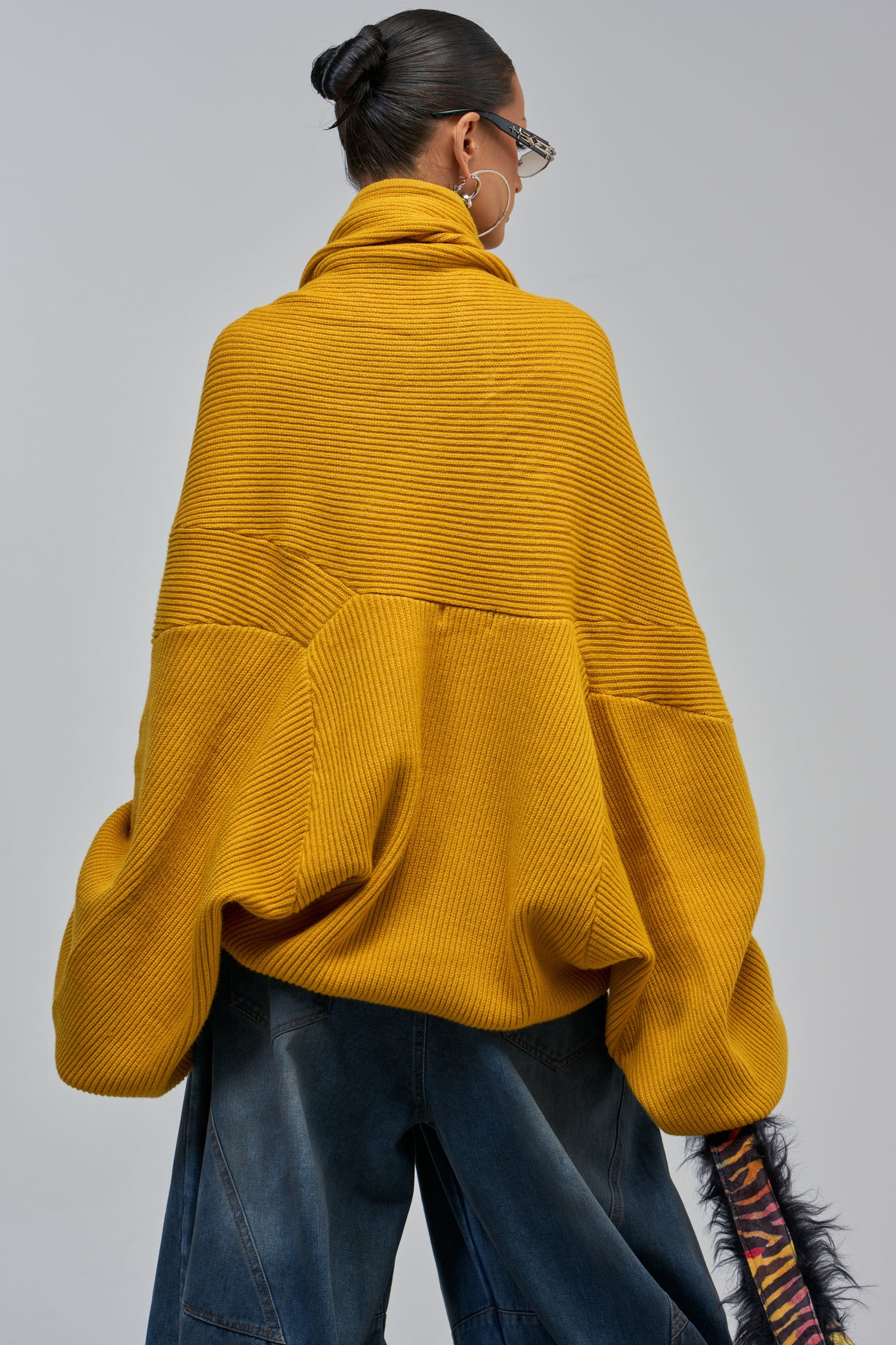 CRAZY FOR YOU CROSS FRONT SWEATER IN MUSTARD