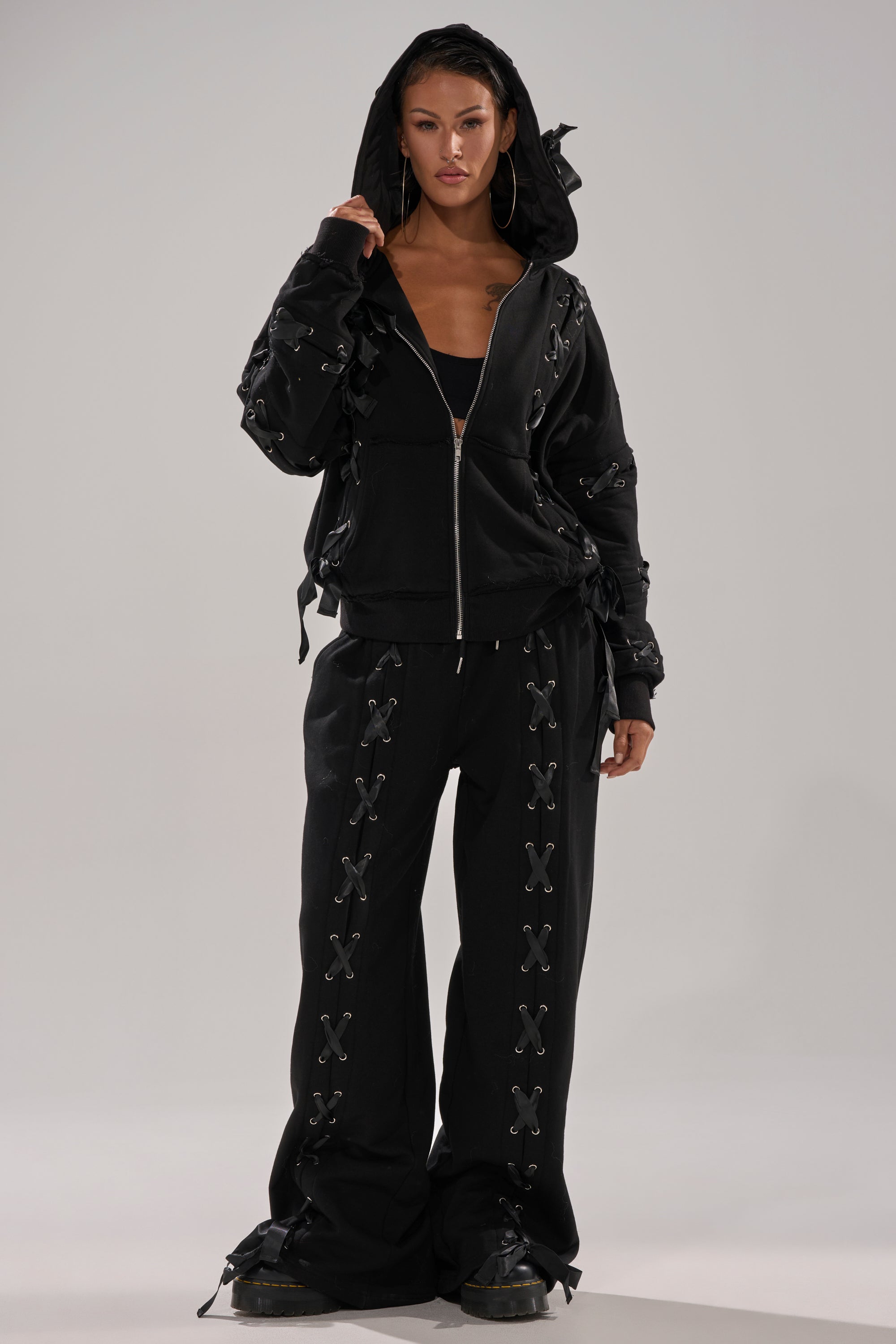 ALL LACED UP STRAIGHT-LEG SWEATPANTS