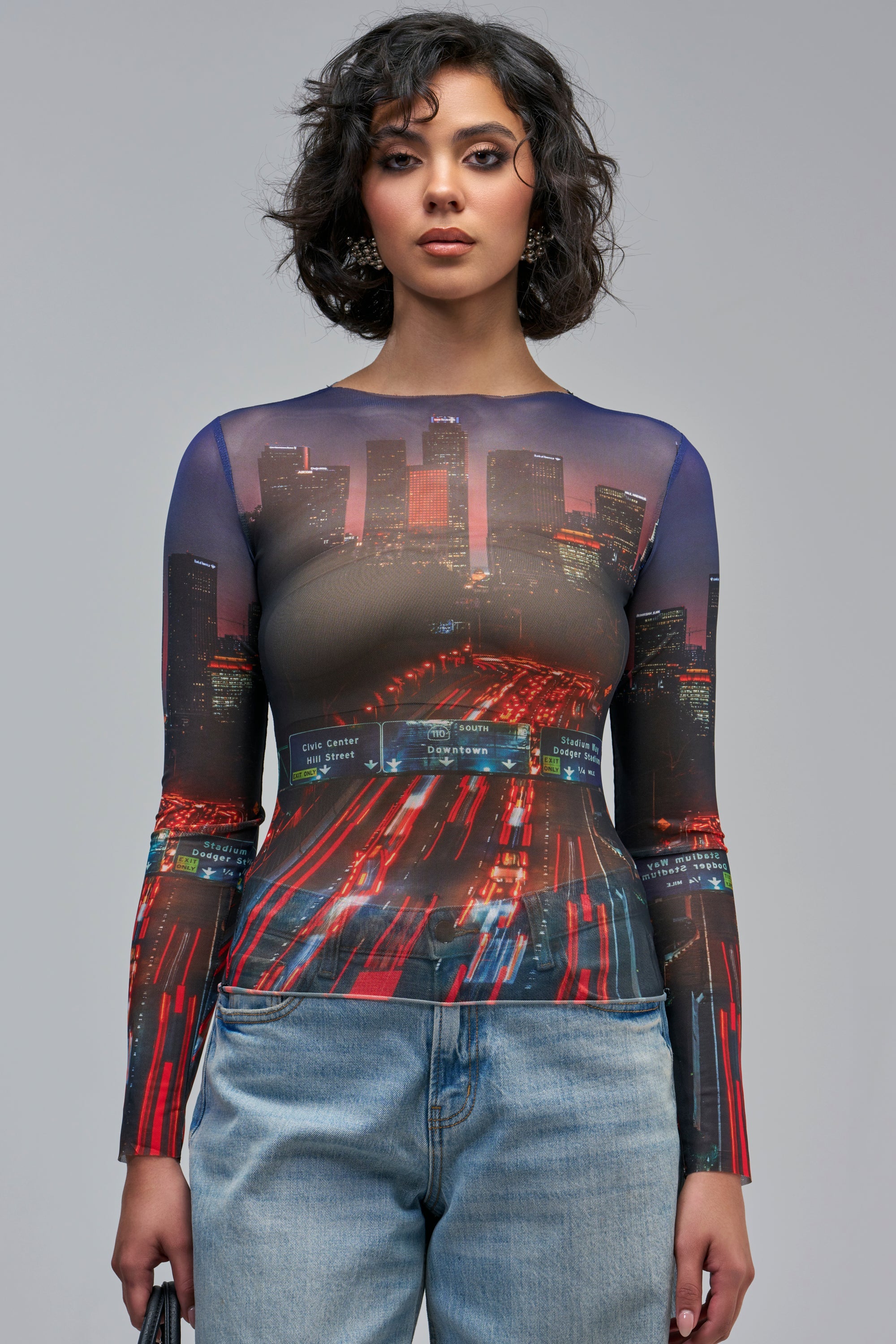 AT MY OWN PACE MESH LONG SLEEVE TOP
