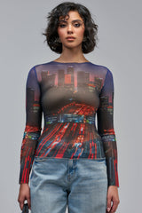 AT MY OWN PACE MESH LONG SLEEVE TOP