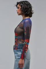 AT MY OWN PACE MESH LONG SLEEVE TOP