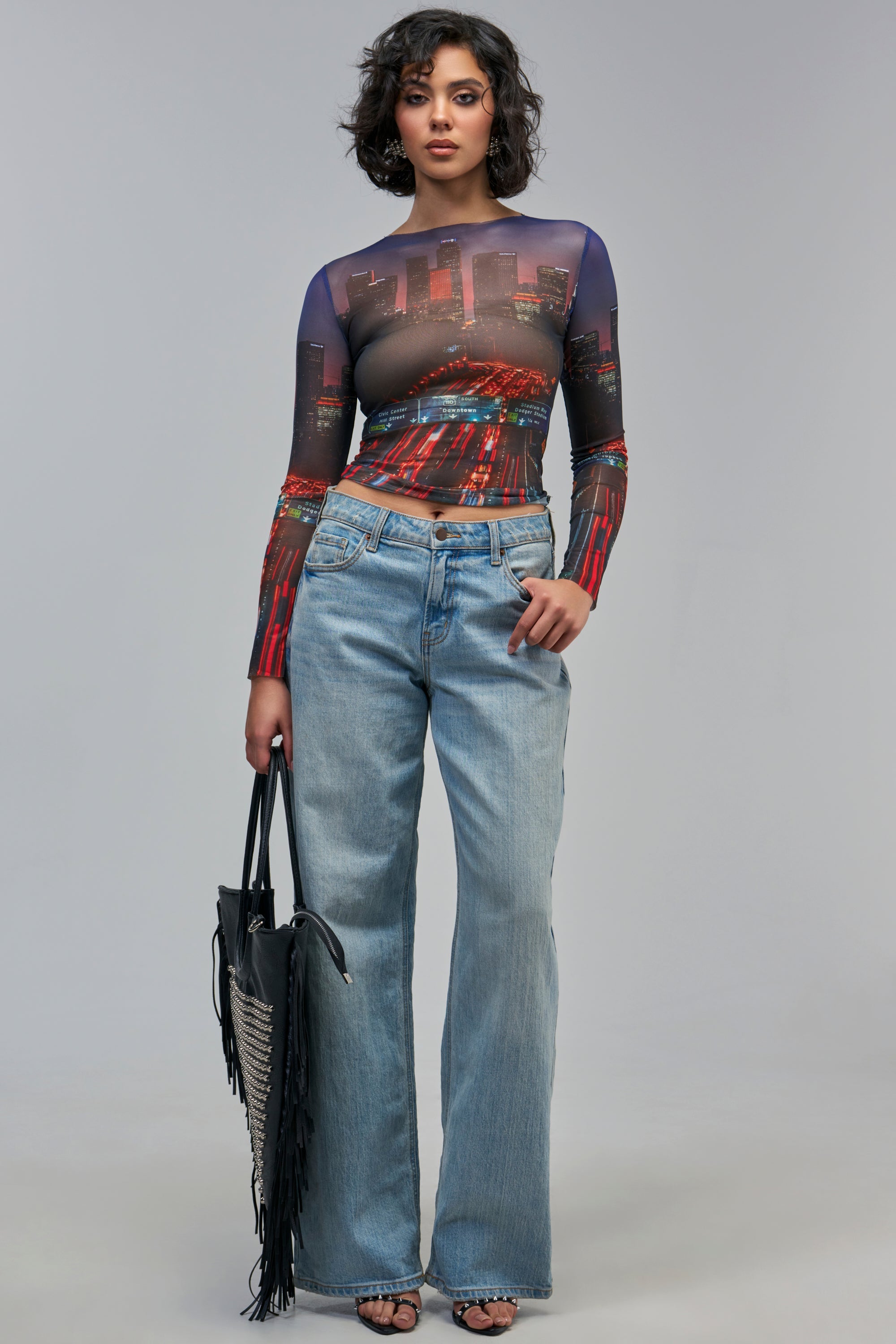AT MY OWN PACE MESH LONG SLEEVE TOP