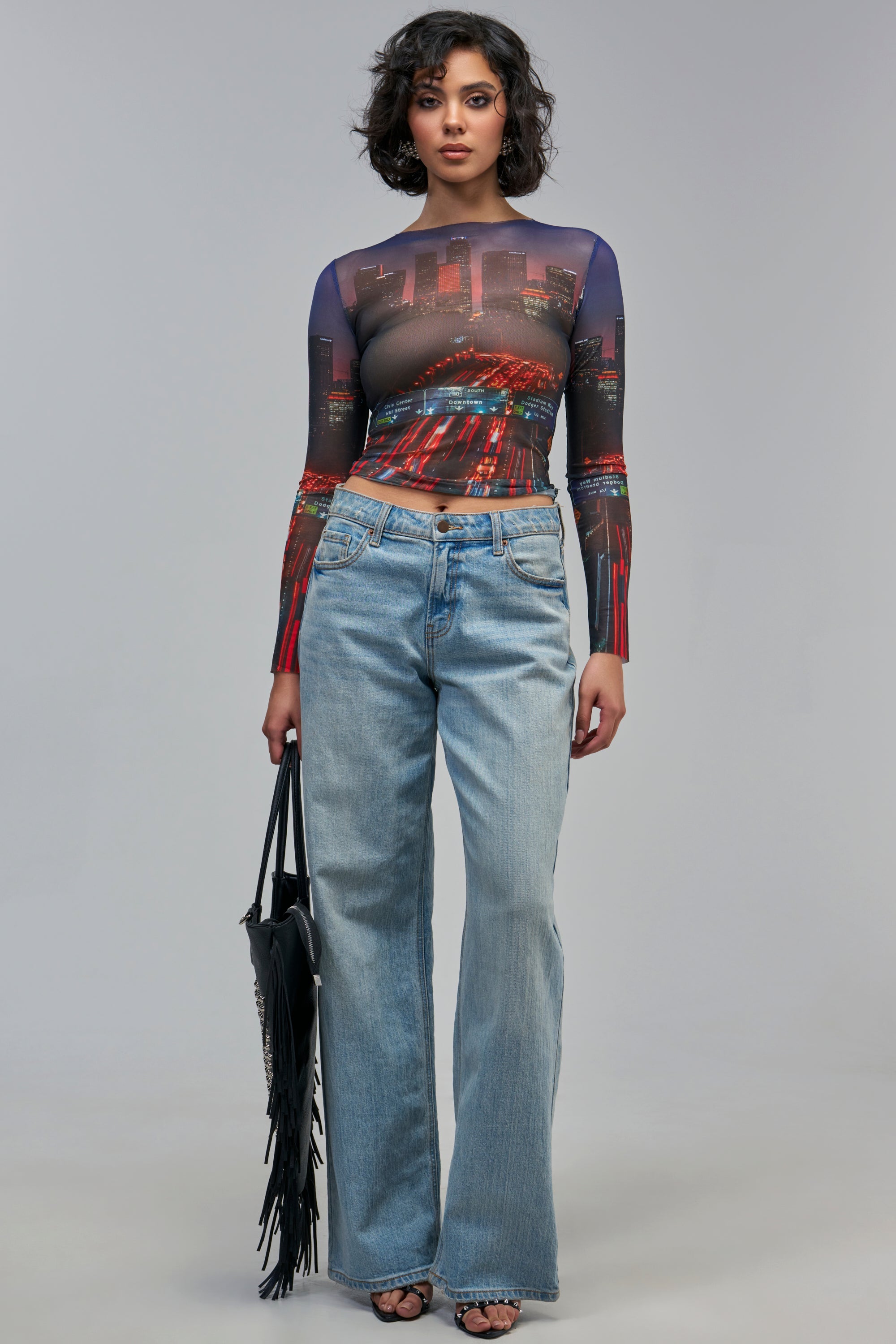 AT MY OWN PACE MESH LONG SLEEVE TOP
