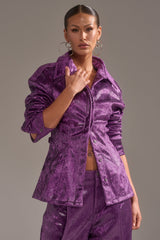 CRAZY TOUCH VELVET BUTTON DOWN