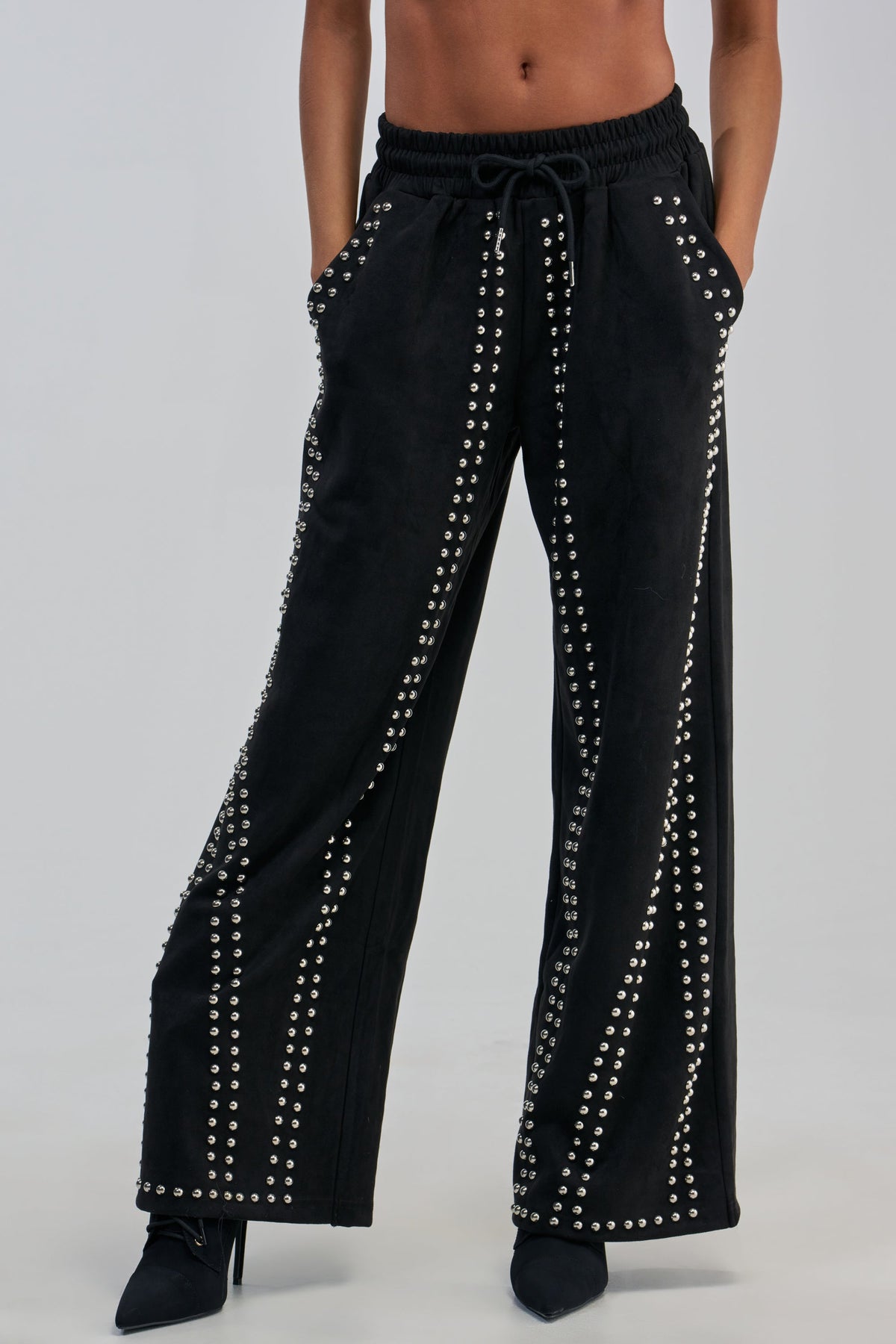ASHLEY STUDDED WIDE LEG JOGGER