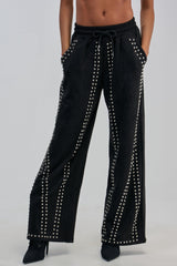 ASHLEY STUDDED WIDE LEG JOGGER