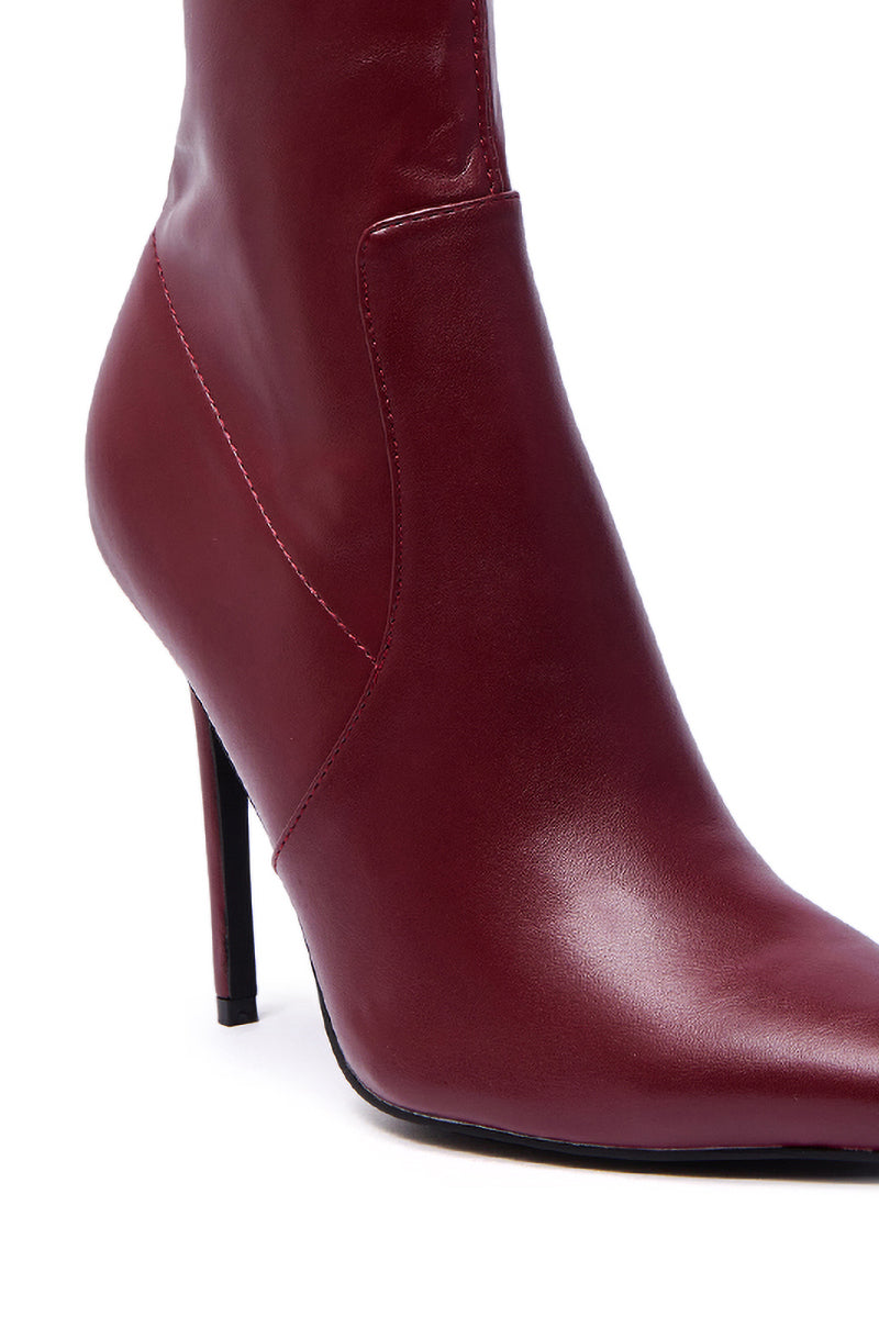 AZALEA WANG KATHII BURGUNDY BOOTIE
