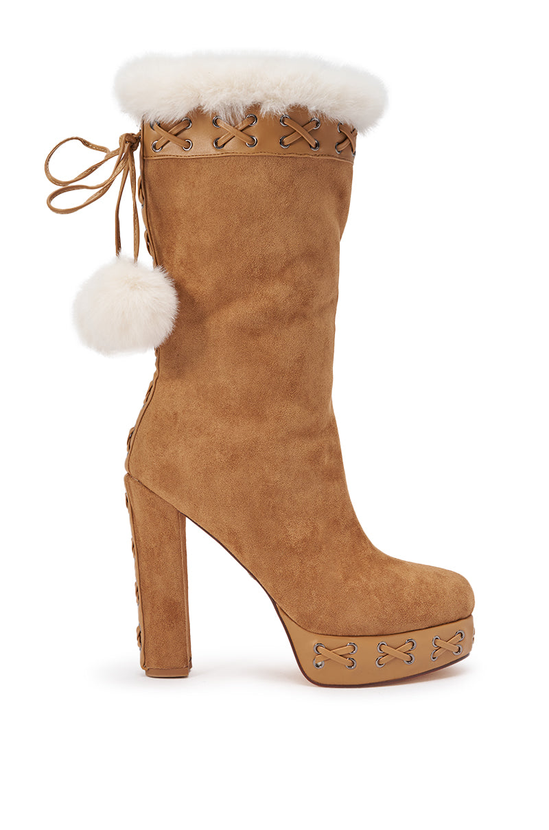 AZALEA WANG KATO CHESTNUT WHIP STITCH BLOCK BOOTIE
