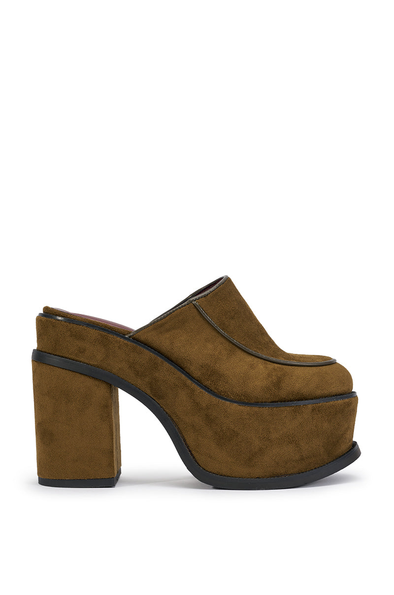 AZALEA WANG KATRIEL OLIVE FAUX SUEDE PUMP