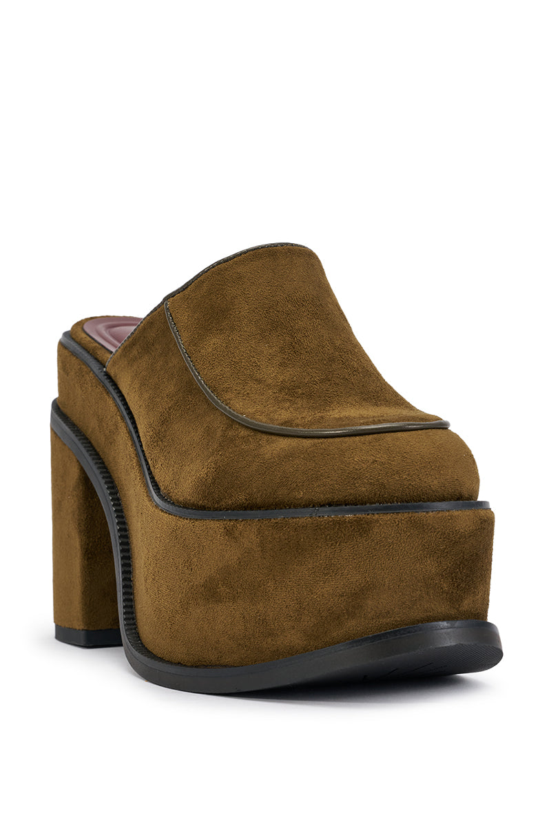 AZALEA WANG KATRIEL OLIVE FAUX SUEDE PUMP