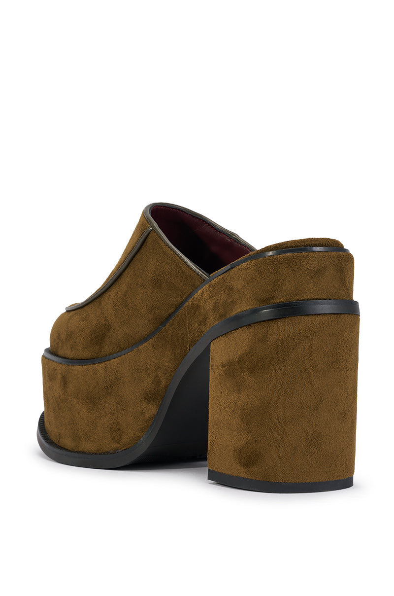 AZALEA WANG KATRIEL OLIVE FAUX SUEDE PUMP