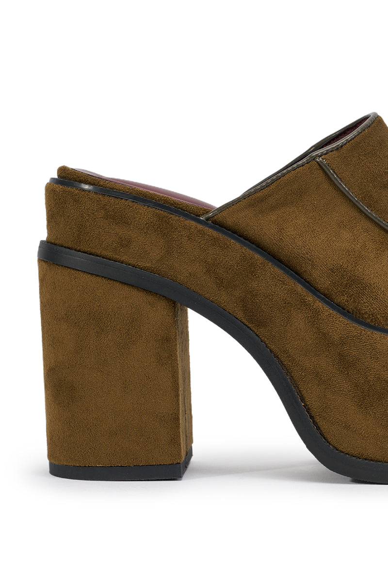 AZALEA WANG KATRIEL OLIVE FAUX SUEDE PUMP