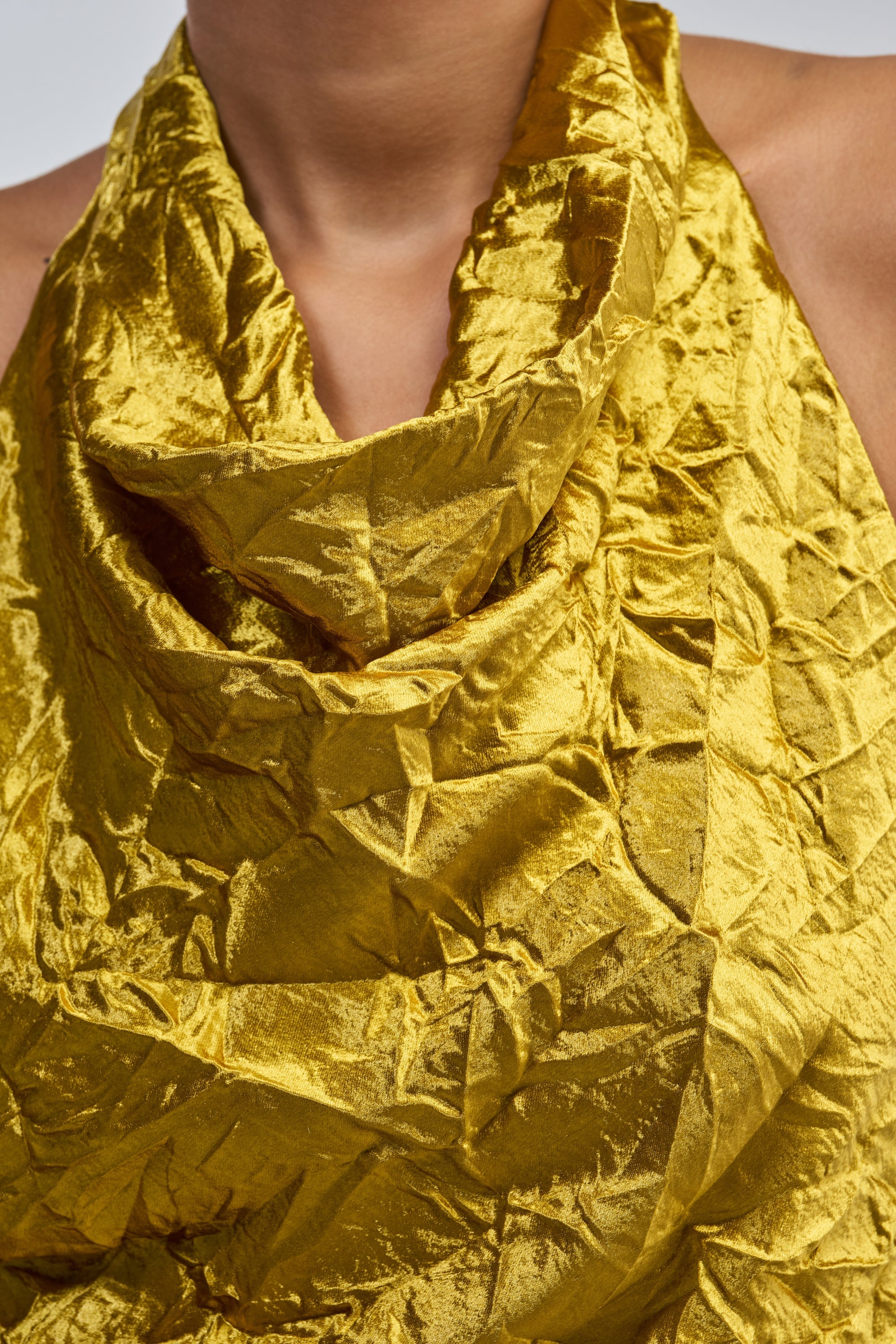 CALLING ALL THE GIRLS SATIN JUMPSUIT IN GOLDEN YELLOW
