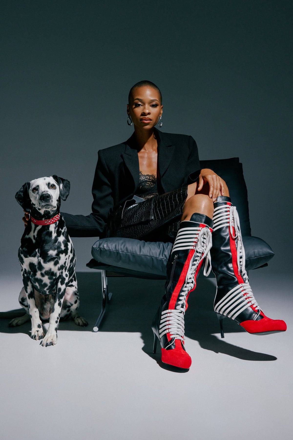 AZALEA WANG NITRO RED MULTI SPORTY STILETTO BOOT