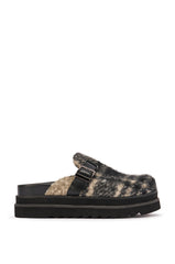 AZALEA WANG OBLIQUE BLACK PLAID FLATFORM CLOG