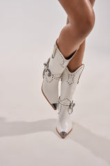 AZALEA WANG OSBORN WHITE WESTERN BOOTIE