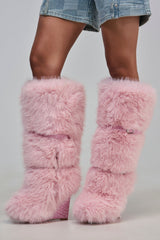 AZALEA WANG PILLOW TALK PINK WEDGE BOOT