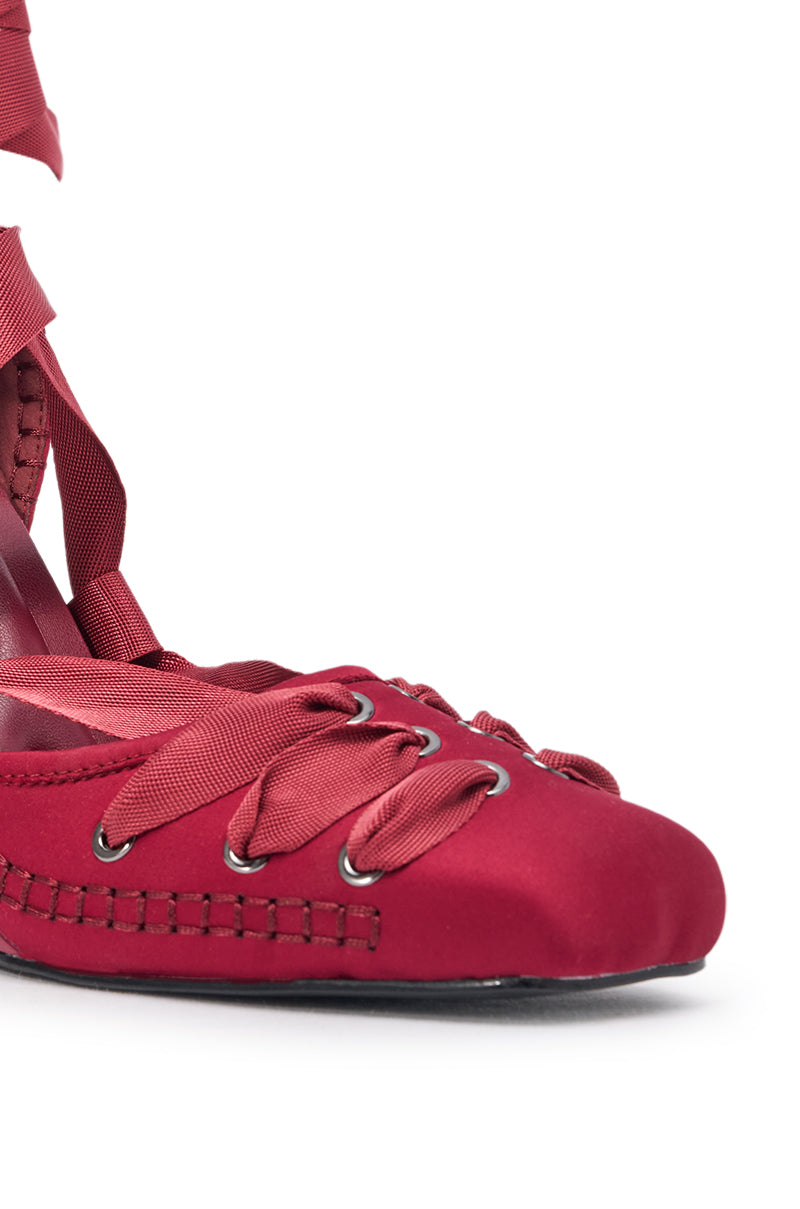 AZALEA WANG PIROUETTE WINE WEDGE PUMP