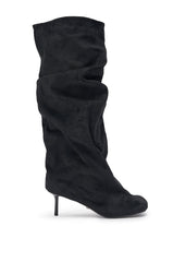 AZALEA WANG RANDALL BLACK SUEDE SLOUCHY STILETTO BOOT