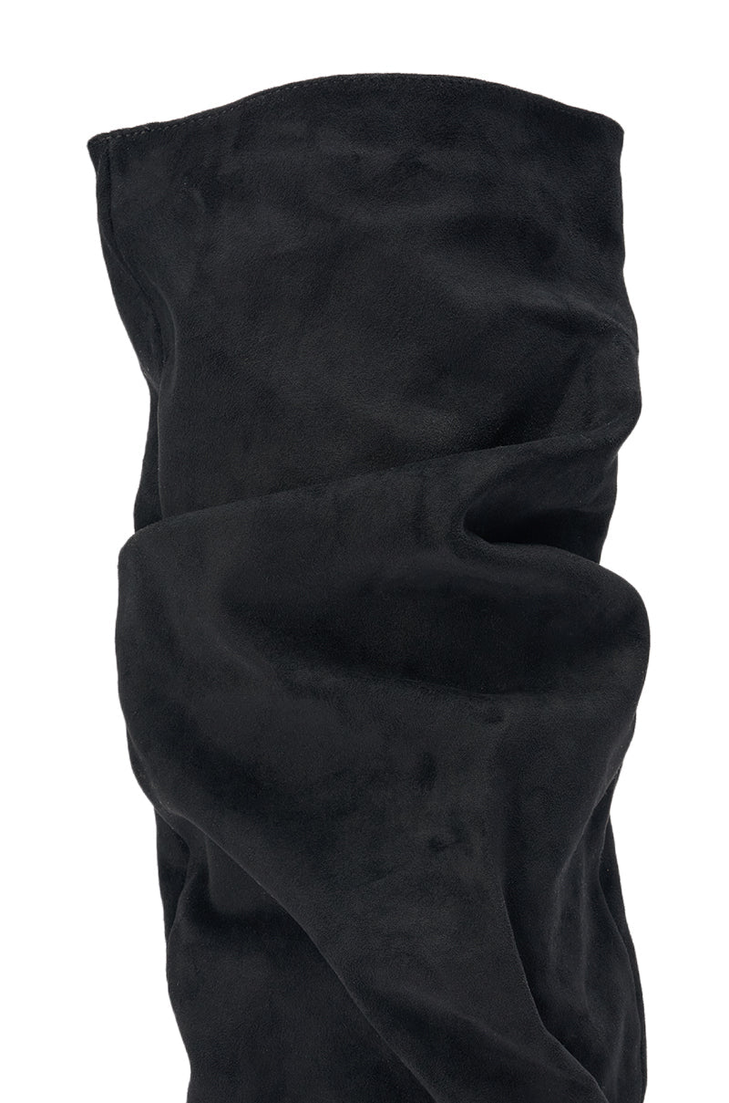 AZALEA WANG RANDALL BLACK SUEDE SLOUCHY STILETTO BOOT