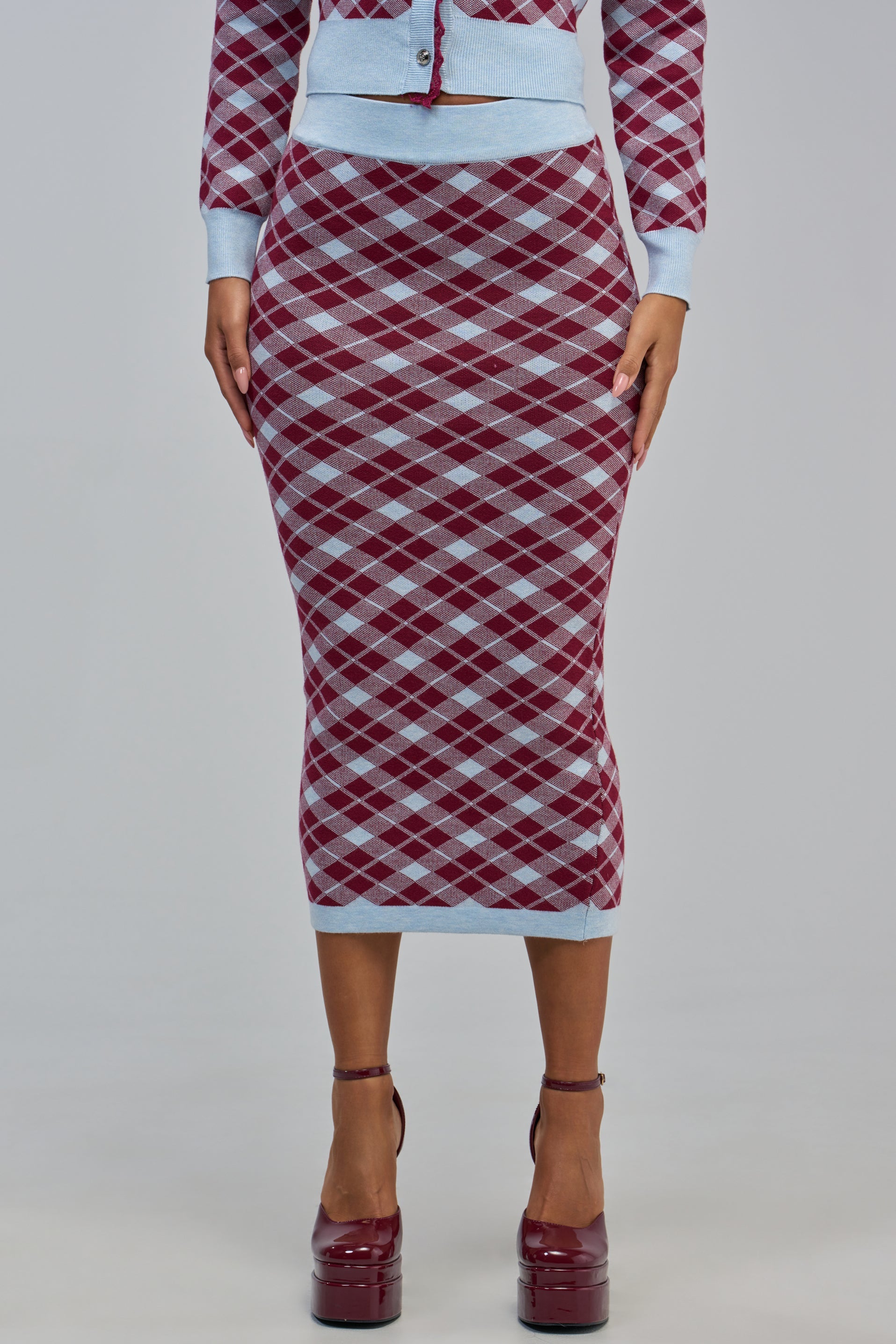 AVA ARGYLE MAXI SKIRT