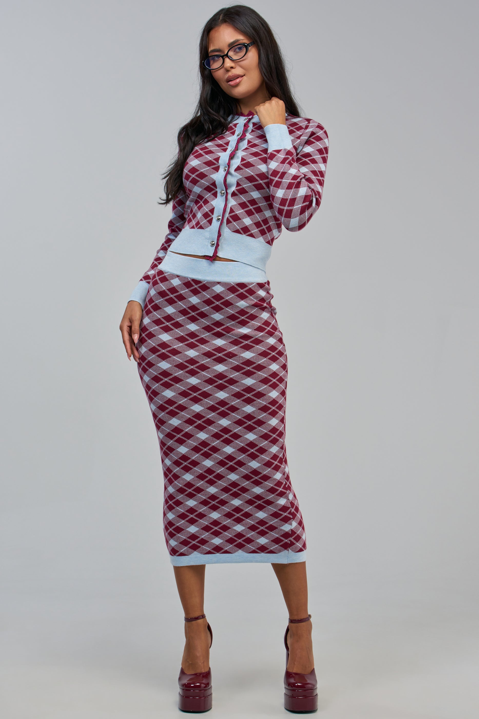AVA ARGYLE MAXI SKIRT