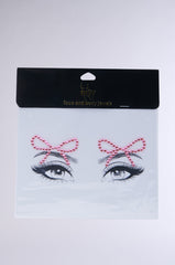 BOW BOW BLING FACE STICKERS