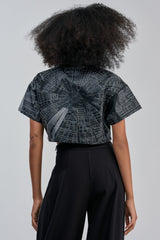 DONT LOOK UP PU CROPPED BUTTON DOWN