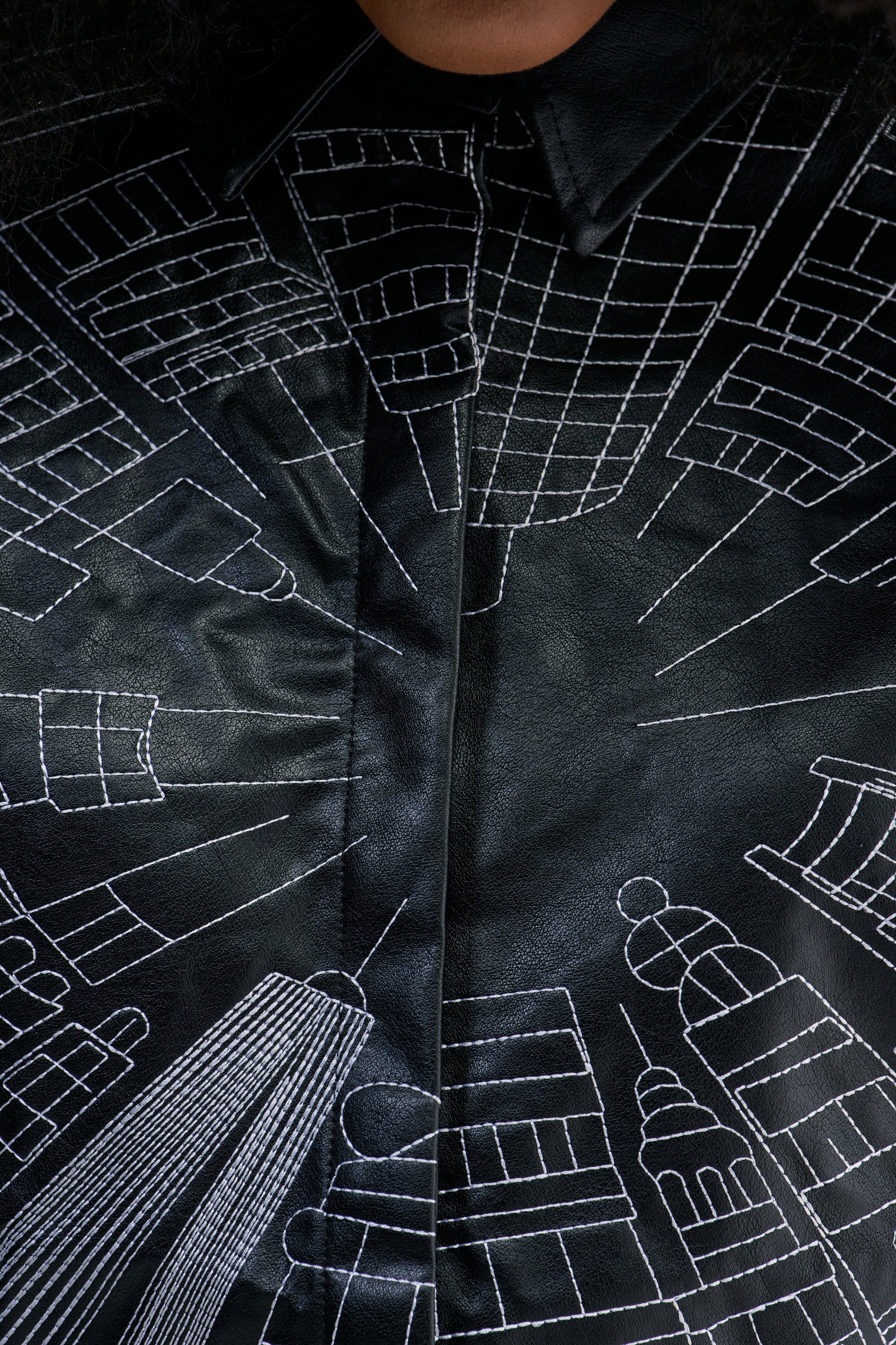 DONT LOOK UP PU CROPPED BUTTON DOWN