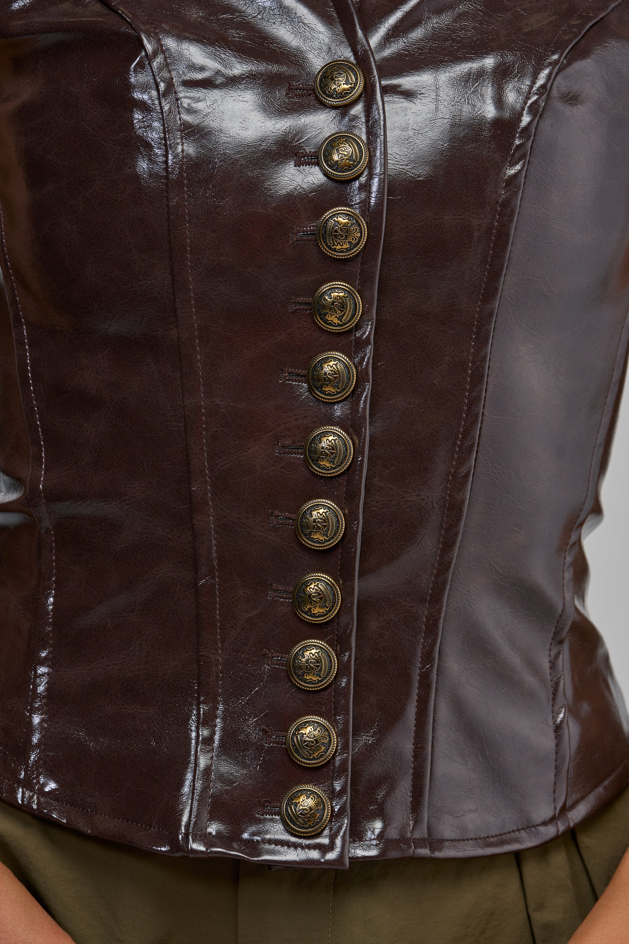 DOLLY FAUX LEATHER TOP