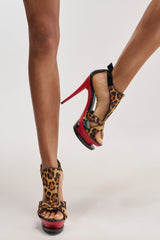 AZALEA WANG ZENITH LEOPARD MULTI CONTRAST PLATFORM SANDAL