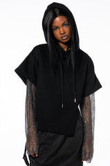 ALLI GOT SHIRT SLEEVE DETAIL HOODIE