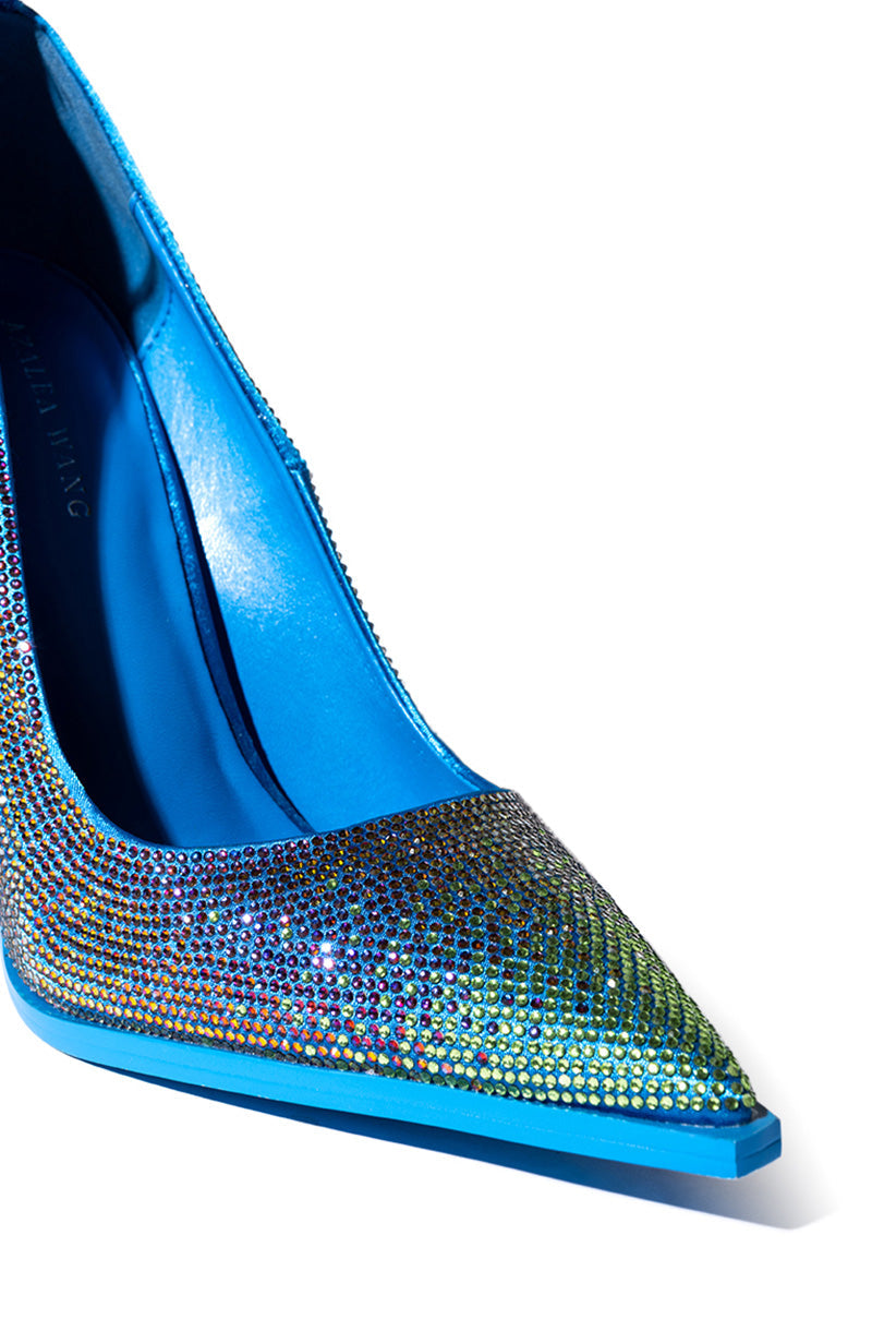 AZALEA WANG BRIE EMBELLISHED PUMP IN BLUEMULTI