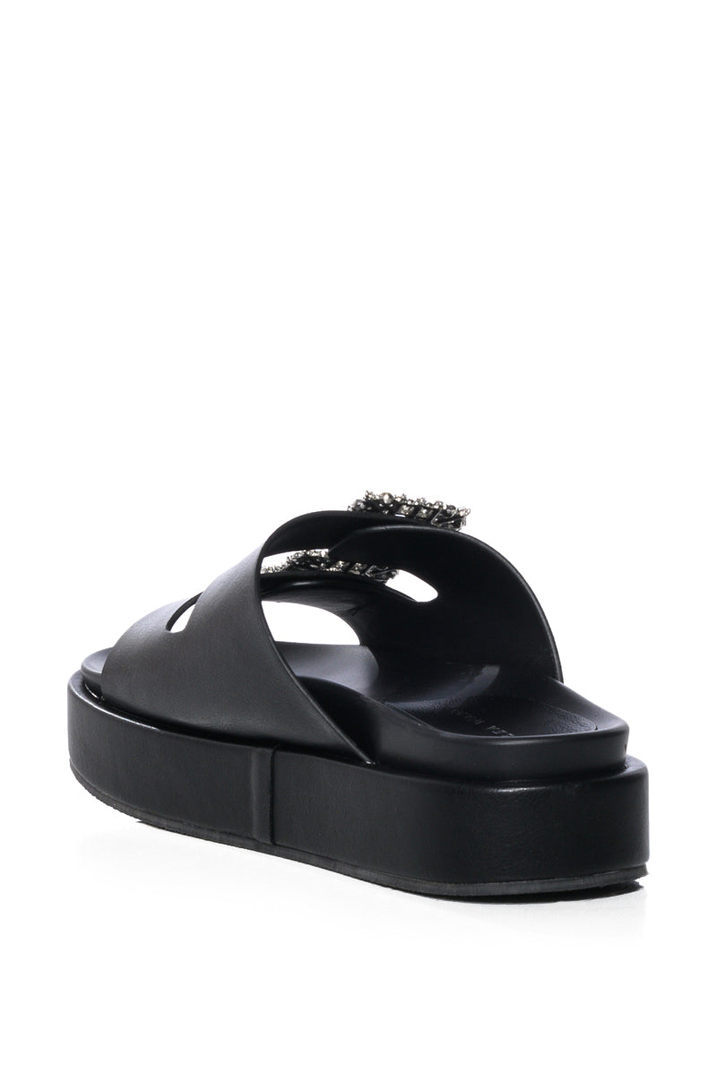 AZALEA WANG BABET EMBELLISHED SANDAL IN BLACK