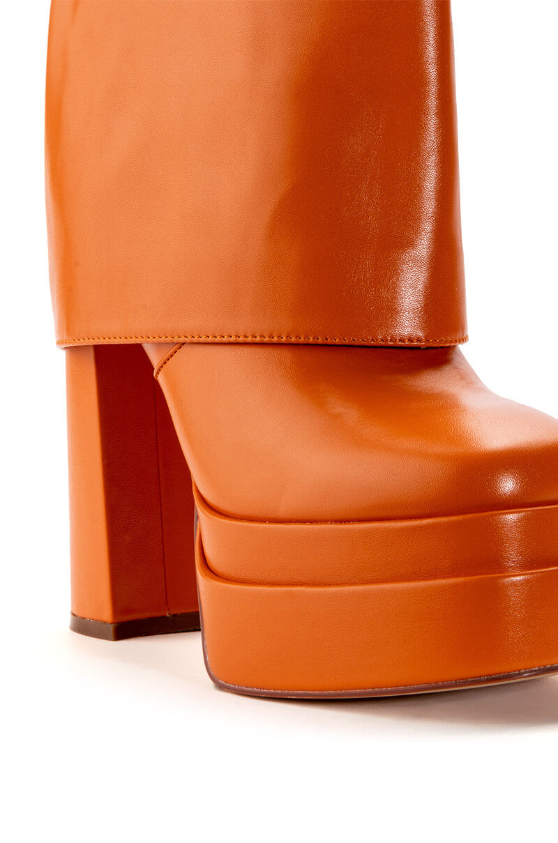 AZALEA WANG BABY FOLD OVER BOOTIE IN ORANGE