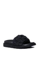 AZALEA WANG BEE FLAT SANDAL IN BLACK