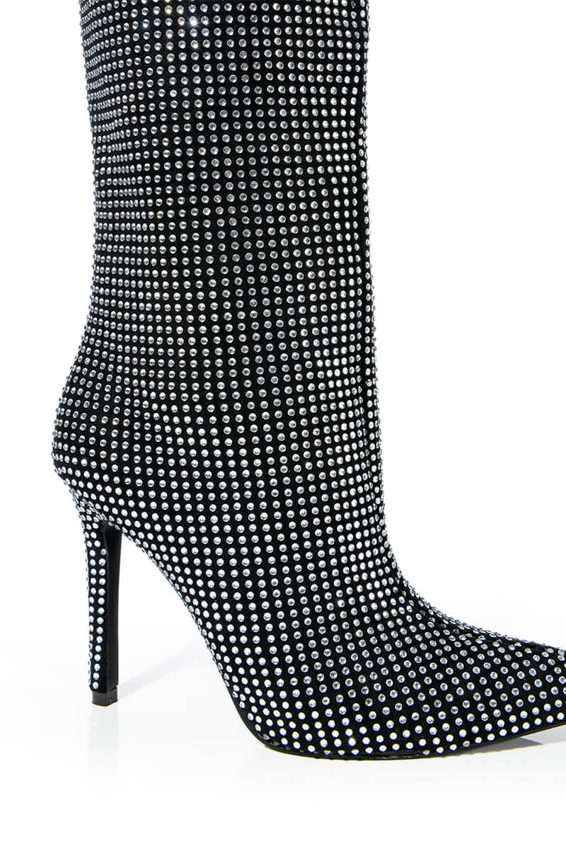 AZALEA WANG BELLA BLING STILETTO BOOT IN BLACK