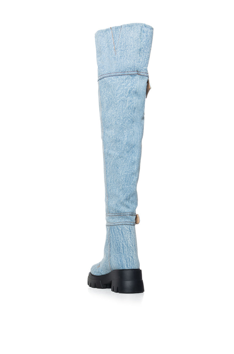 AZALEA WANG BEVELYN DENIM BOOT