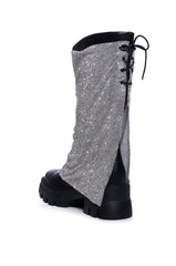 AZALEA WANG BLOOMFIELD EMBELLISHED BOOT IN SILVER