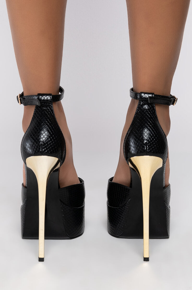AZALEA WANG CATCH FLIGHTS NOT FEELINGS STILETTO SANDAL IN BLACK