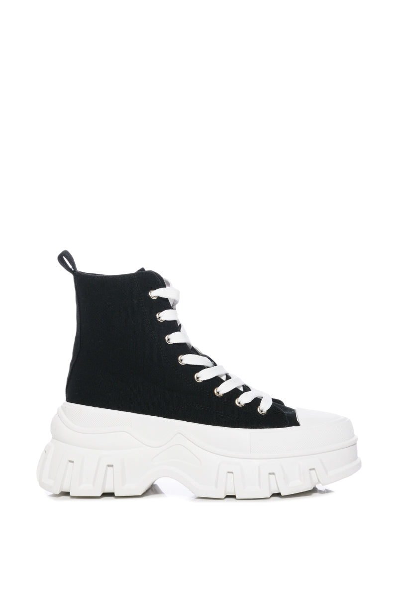 AZALEA WANG CHANEY HIGH TOP SNEAKER IN BLACK