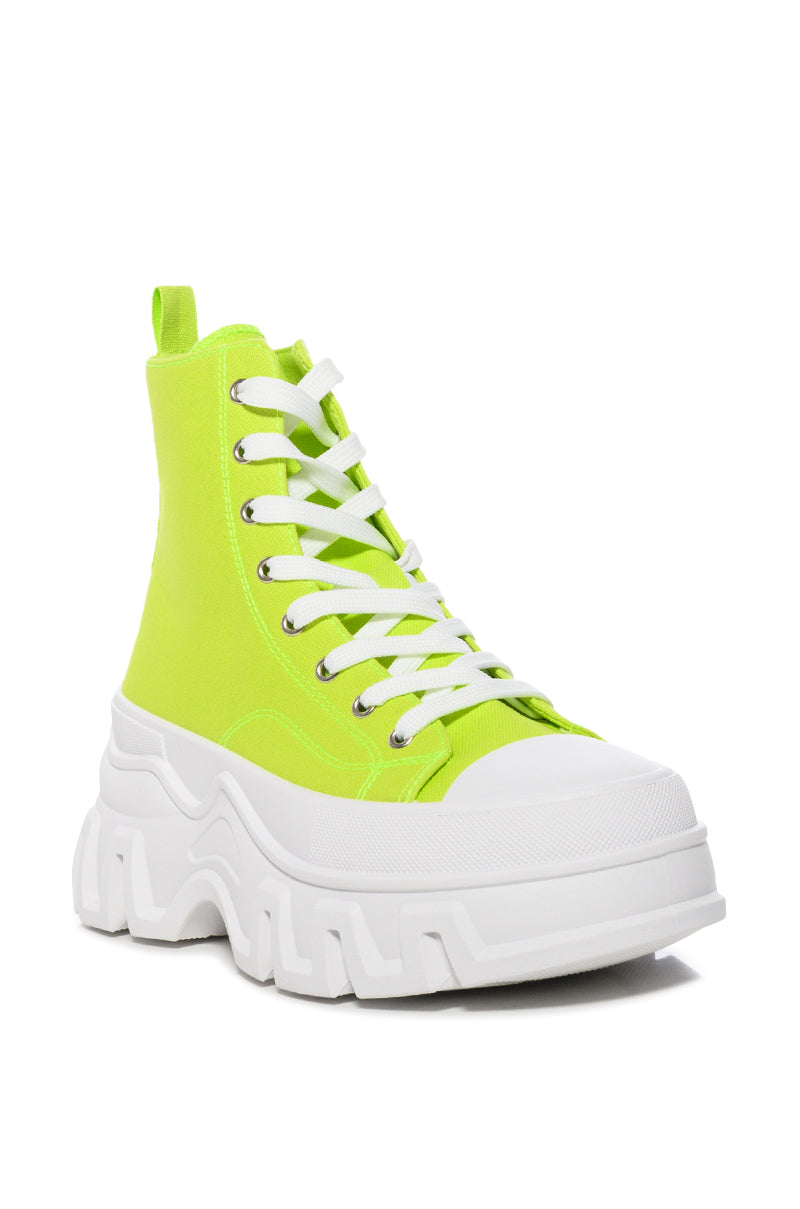 AZALEA WANG CHANEY HIGH TOP SNEAKER IN LIME